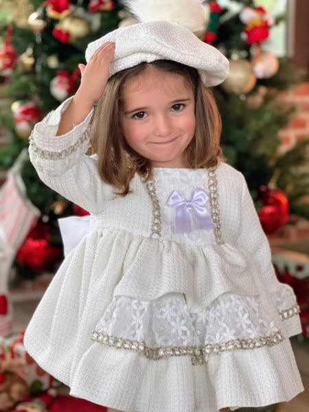 Sonata Infantil AW24 Spanish Girls Luxury Ivory Ruffled Puffball Dress IN2401 - MADE TO ORDER