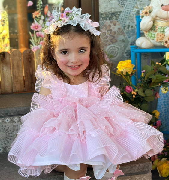 Sonata Infantil SS25 Spanish Girls Pink Ruffle Dress VE2516 ~ 3y ~ IN STOCK NOW