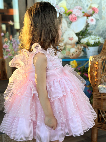 Sonata Infantil SS25 Spanish Girls Pink Ruffle Dress VE2516 ~ 3y ~ IN STOCK NOW
