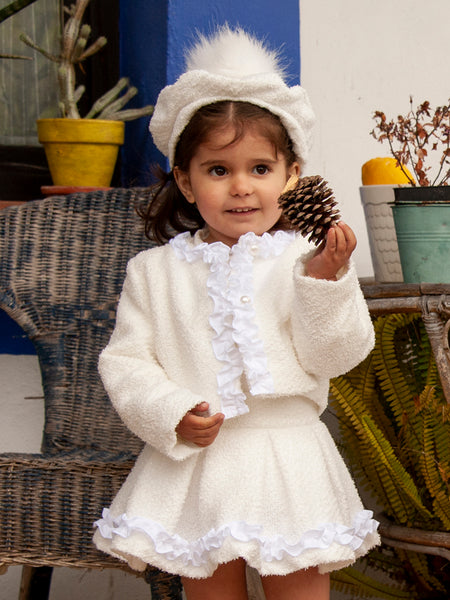 Sonata Infantil AW24 Spanish Girls Luxury Cream Skirt IN2402 - MADE TO ORDER