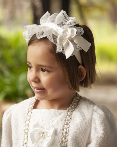 Sonata Infantil AW24 Spanish Girls Cream Headband IN2403 - MADE TO ORDER