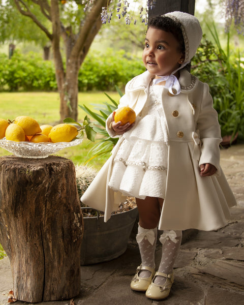 Sonata Infantil AW24 Spanish Girls Cream Coat IN2407 - MADE TO ORDER