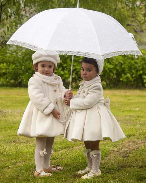 Sonata Infantil AW24 Spanish Girls Cream Coat IN2407 - MADE TO ORDER