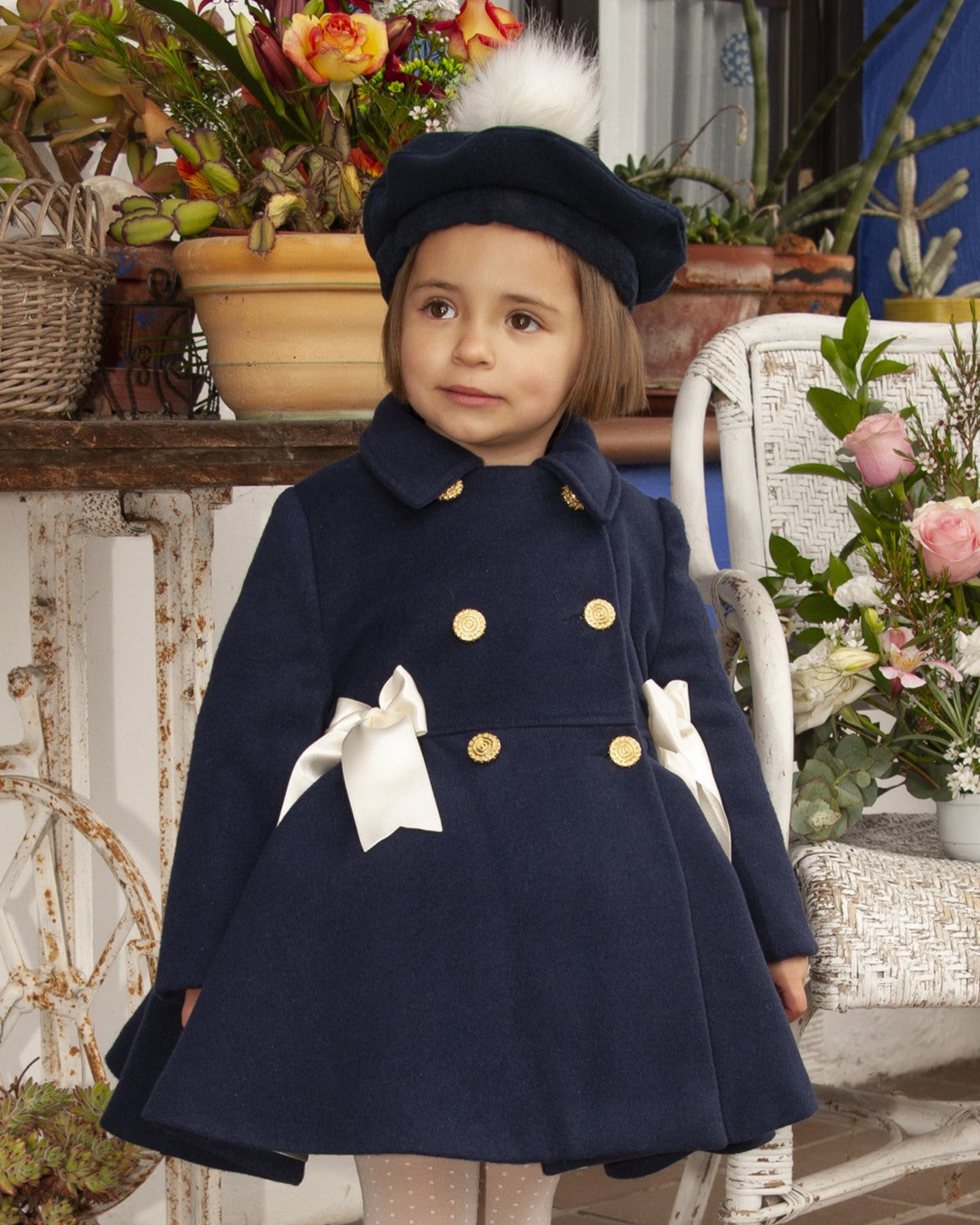 Sonata Infantil AW24 Spanish Girls Navy Winter Coat IN2411 - MADE TO ORDER
