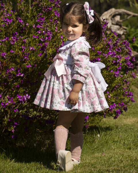 Sonata Infantil AW24 Spanish Girls Roses Puffball Dress IN2414 - MADE TO ORDER