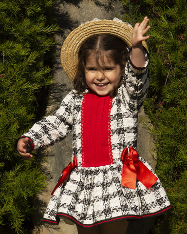 Sonata Infantil AW24 Spanish Girls Black Check A-Line Dress IN2426 - MADE TO ORDER