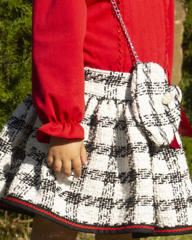 Sonata Infantil AW24 Spanish Girls Black Check Skirt IN2427 - MADE TO ORDER
