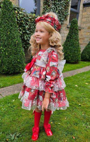 Sonata Infantil Spanish Girls Dulce Navidad Christmas Puffball Dress IN2358 - MADE TO ORDER