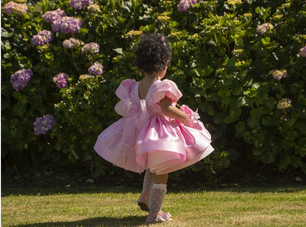 Sonata Infantil Spanish Girls Satin Puffball Dress VE2445 - 5 Colour Options - MADE TO ORDER