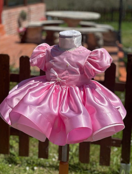 Sonata Infantil Spanish Girls Satin Puffball Dress VE2445 - 5 Colour Options - MADE TO ORDER