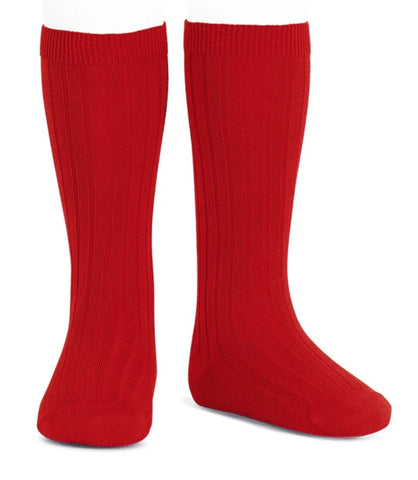 Condor Knee High Ribbed Socks - COL 550 Red