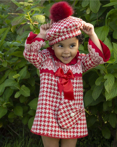 Sonata Infantil AW24 Spanish Girls Red Check A-Line Dress IN2432 - MADE TO ORDER