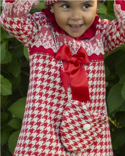 Sonata Infantil AW24 Spanish Girls Red Check A-Line Dress IN2432 - MADE TO ORDER