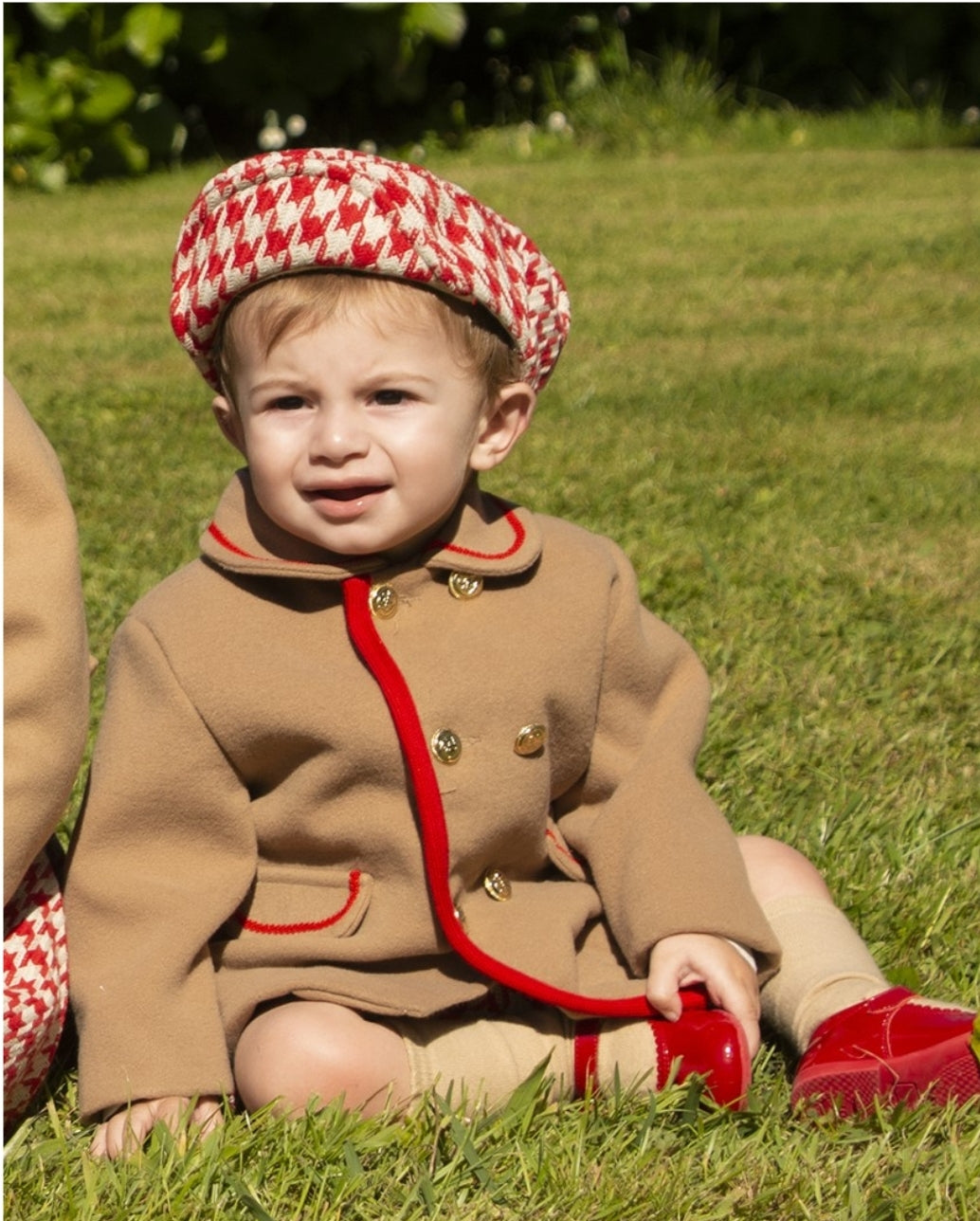 Sonata Infantil AW24 Spanish Boys Camel & Red Jacket IN2434 - MADE TO ORDER