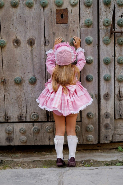 Ela Confeccion AW24 Spanish Girls Pink Puffball Dress - MADE TO ORDER