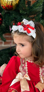 Sonata Infantil Spanish Girls Red Christmas Headband - MADE TO ORDER