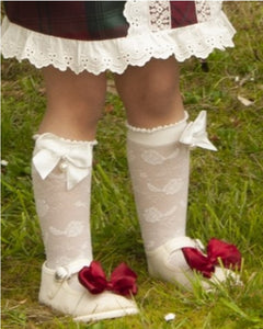 Sonata Infantil Spanish Girls White Bow Shoes - 6 Bow Colours