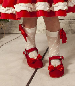 Sonata Infantil Spanish Girls Red Bow Shoes - 6 Bow Colours