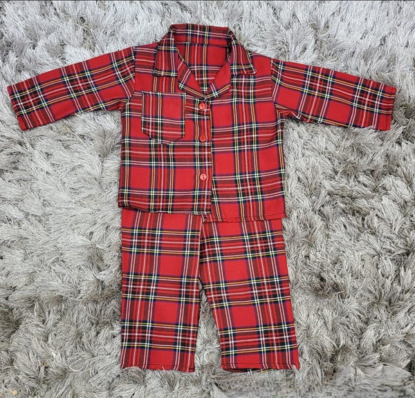 Traditional Baby Boys Red Tartan Christmas PJ'S ~ 0-6y