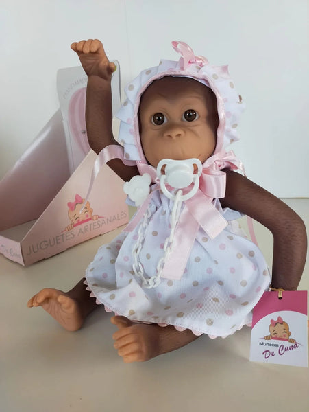 Spanish Baby Gordo Reborn Silicon Monkey Doll Pink 36300 - PREORDER