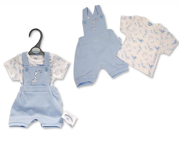 Traditional Baby Boys Giraffe Dungaree Set - Premature & Newborn Baby