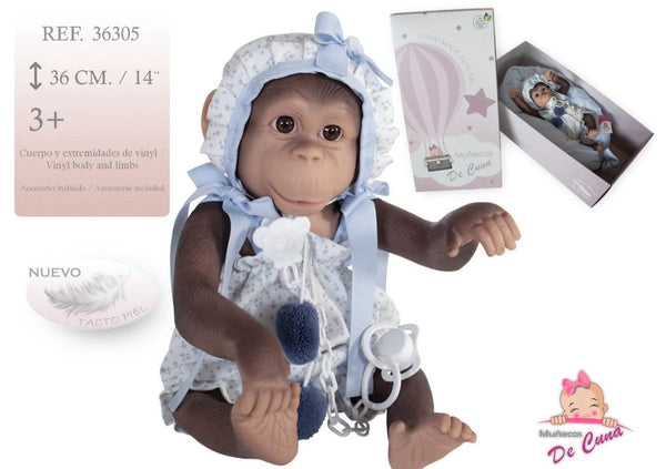 Spanish Baby Chipi Silicone Reborn Monkey Doll 36305 - IN STOCK NOW