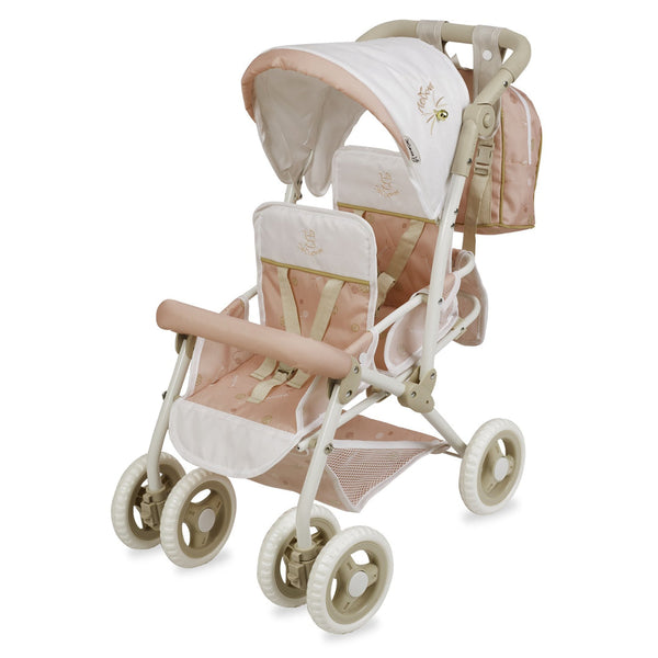 Spanish DeCuevas Limited Edition Pink & Beige Kitty Twin Doll Pram 90378 (72cm) - IN STOCK NOW