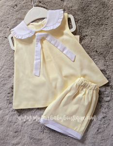 Spanish Girls Lemon Top & Short Set ~ 12m-3y