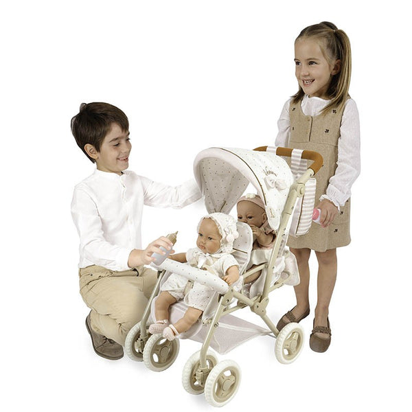 Spanish DeCuevas Verona Twin Doll Pram 90378 (72cm) - IN STOCK NOW