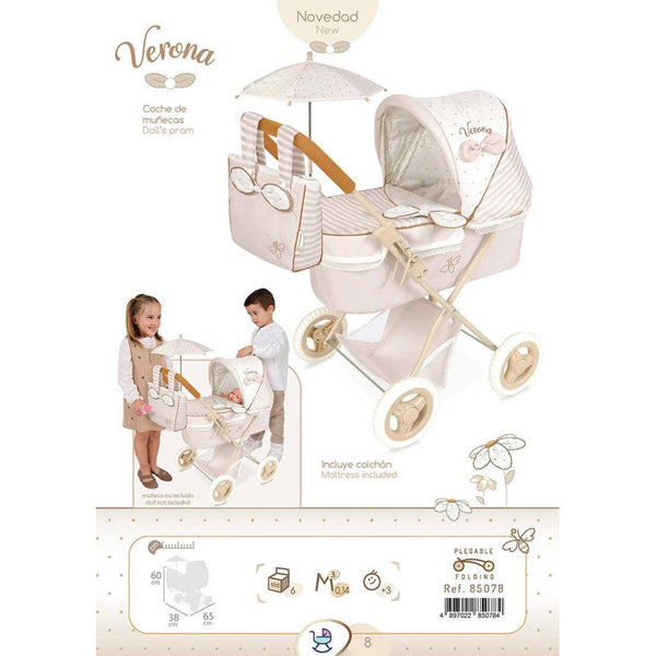 Spanish DeCuevas My First Verona Pram 60cm 85078 - IN STOCK NOW