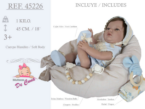 Spanish Maya Reborn Baby Girl Doll 45cm 45226 ~ PREORDER