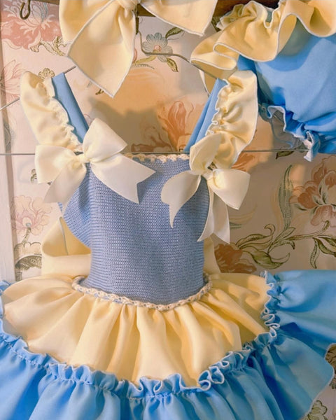 Ela Confeccion SS25 Spanish Girls Blue Half Knit Sun Dress - 3y & 5y ~ IN STOCK NOW