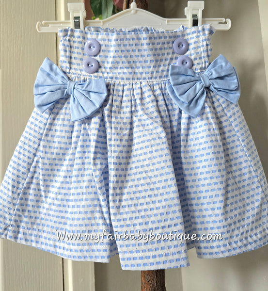 Beau Kid Traditional Girls Blue Carousel Skirt Set ~ 2-8y