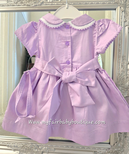 Spanish Girls Traditional Lilac Smocked Dress ~ 1-6y