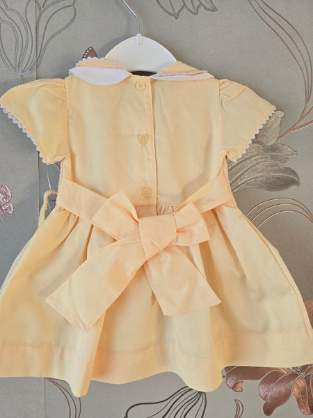 Spanish Girls Smocked Lemon Dress, Pants & Headband ~ 0-4y