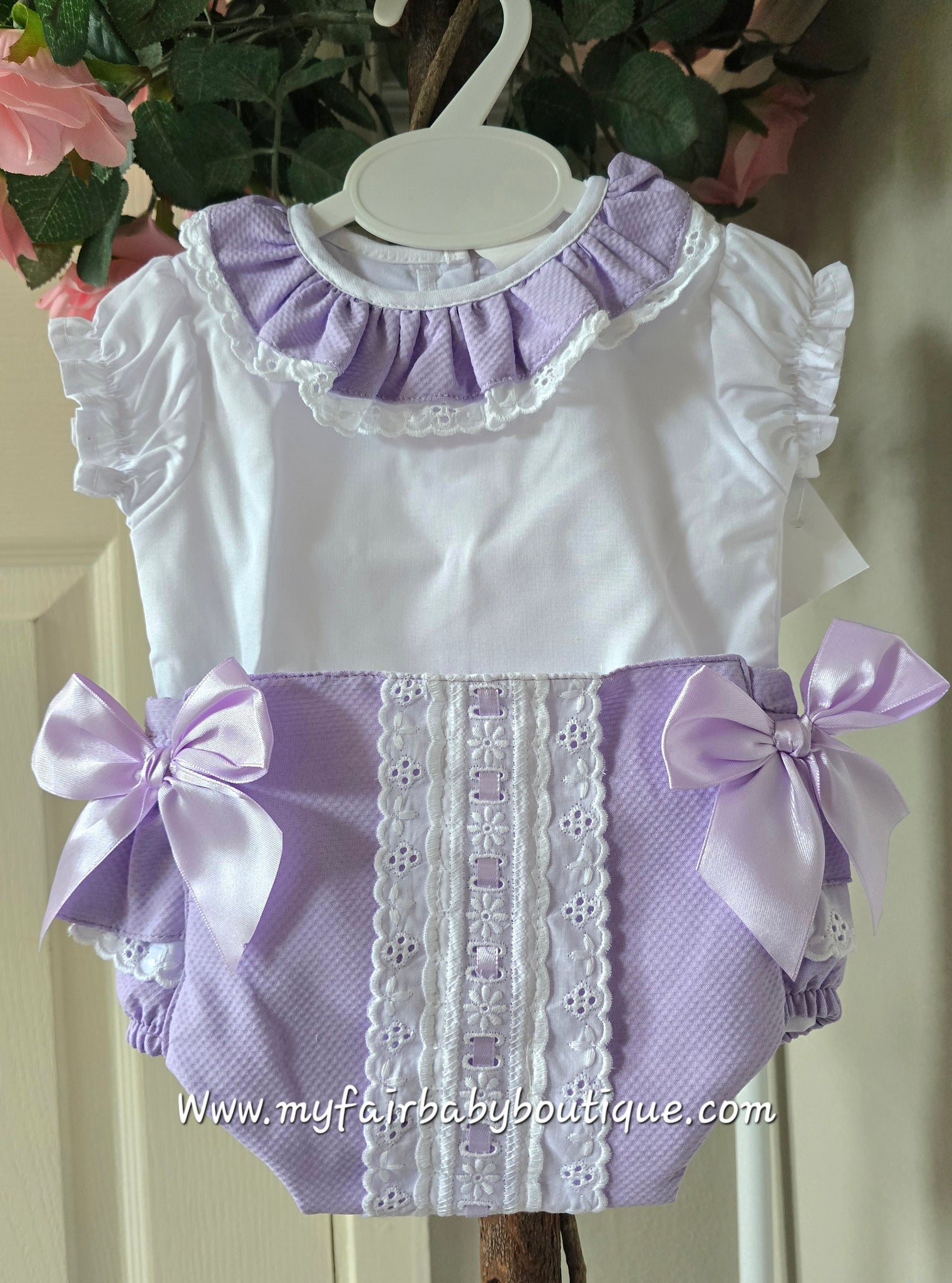 Spanish Baby Girls Lilac Waffle Jam Pants Set ~ 3-36m