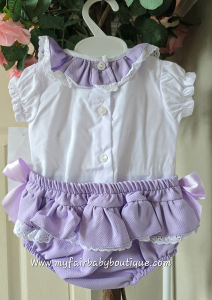 Spanish Baby Girls Lilac Waffle Jam Pants Set ~ 3-36m