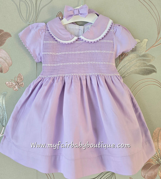 Spanish Girls Traditional Lilac Smocked Dress ~ 1-6y