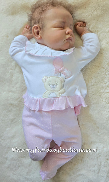 Spanish Baby Boys Pink & White Teddy Balloon 2pc Set ~ NB-6m