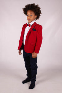 Beau Kid Traditional Boys Red Jacket 4pc William Set - 1-8y