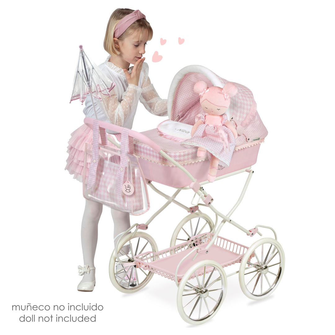 Decuvas Spanish Pink Reborn Niza Doll Pram 81046 (81cm)- IN STOCK NOW