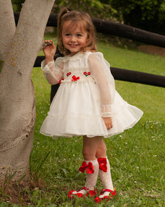 Sonata AW22 White Delilah Flower Smocked Puffball Dress - MADE TO ORDER