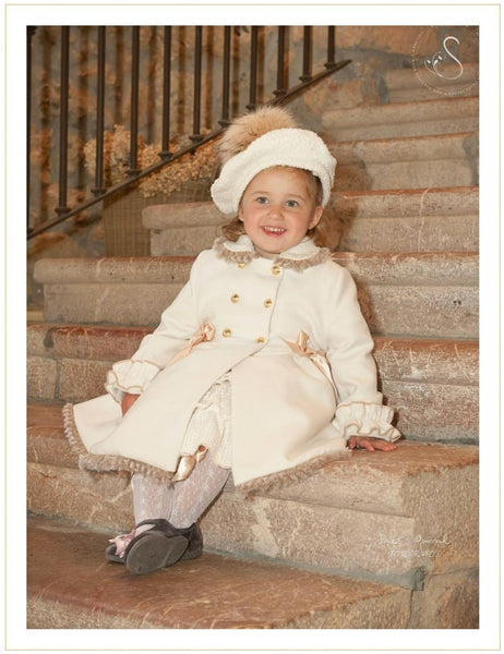 Sonata Infantil Spanish Girls Cream Valeria Coat IN32 - MADE TO ORDER