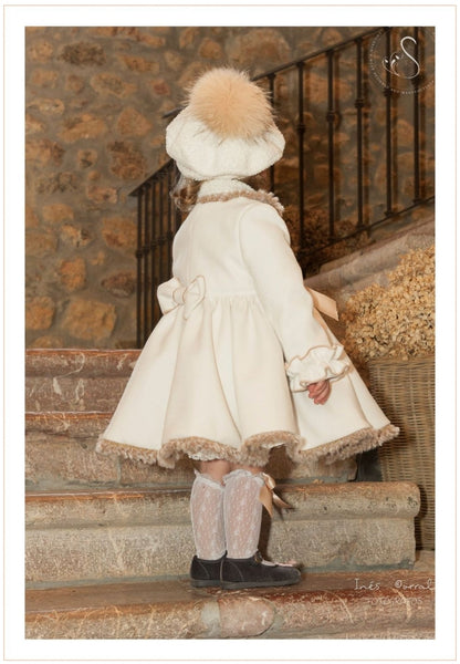 Sonata Infantil Spanish Girls Cream Valeria Coat IN32 - MADE TO ORDER