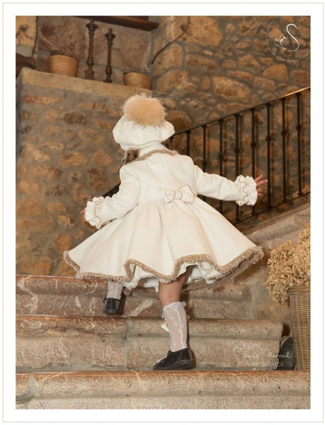 Sonata Infantil Spanish Girls Cream Valeria Coat IN32 - MADE TO ORDER