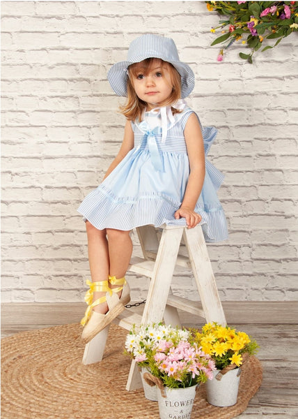 Sonata Infantil Spanish Girls Blue Nautical Dress VE2210 - MADE TO ORDER