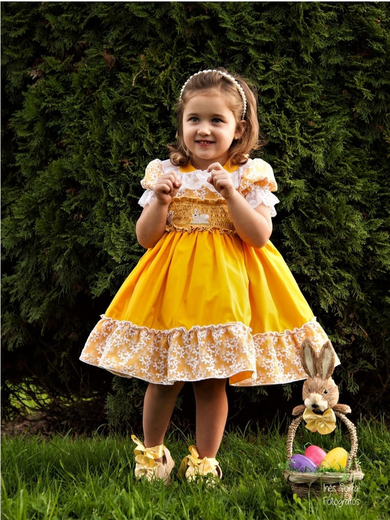 Smocked Bunnies Easter Baby Girl Dress Outfit – Carriage Boutique