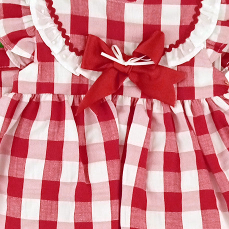 Spanish Baby Girls Red Check Dress Set 22105 - 3M